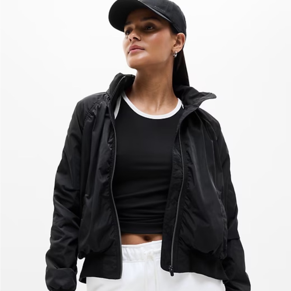 Athleta Women's Black Bomber Jacket